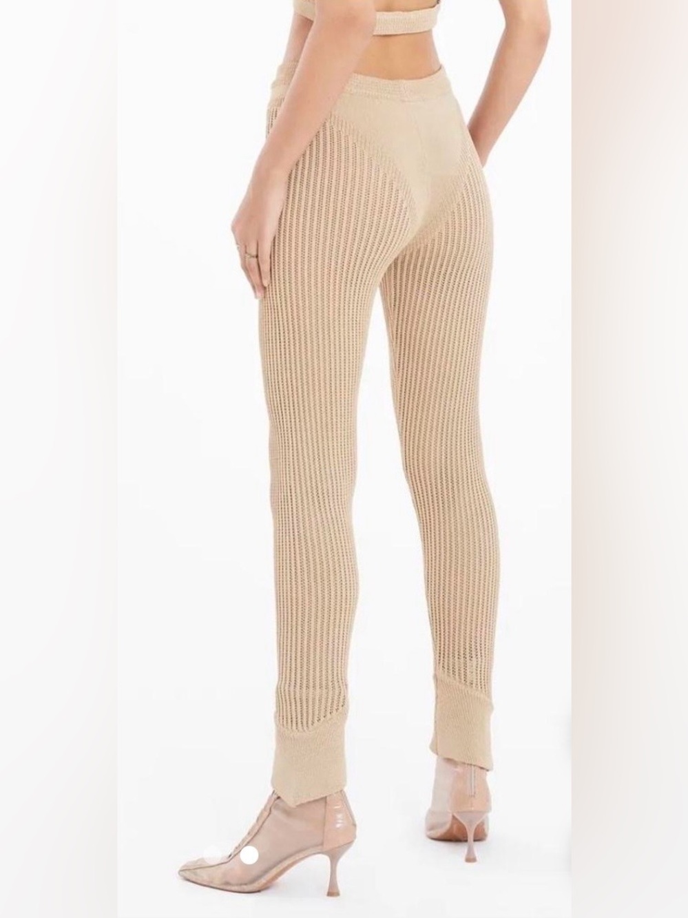NWOT RUVE LOON Ribbed Knit Beige Pants